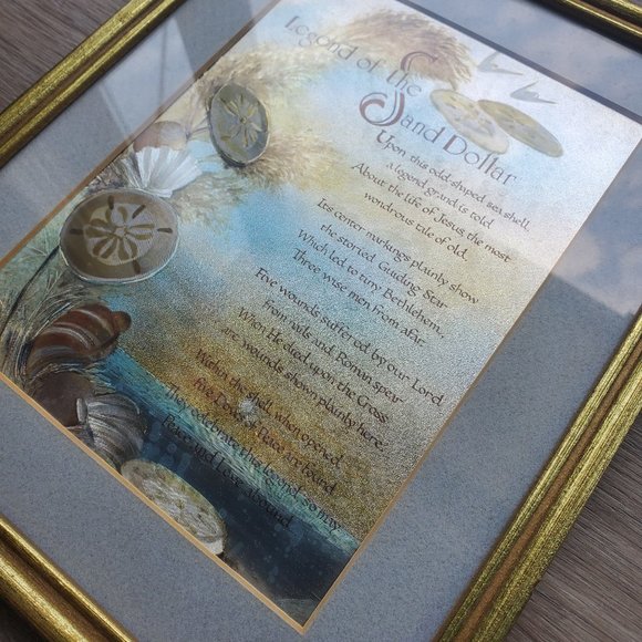 Legend of the Sand Dollar poem in vintage gold frame - Picture 6 of 8